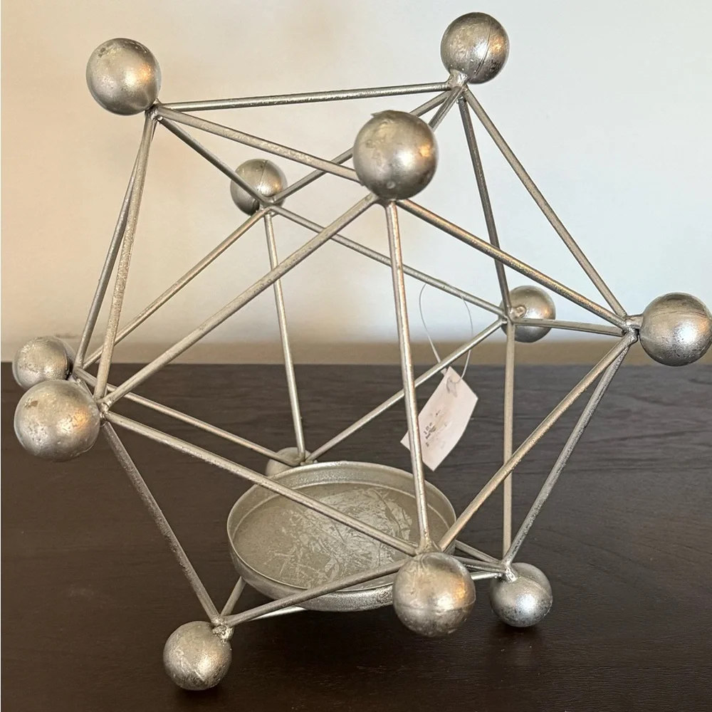 Bed Bath & Beyond Metal Geometric Candle Holder Lantern 10x9”